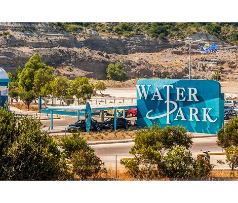 Main entrance of Waterpark Faliraki Rhodes