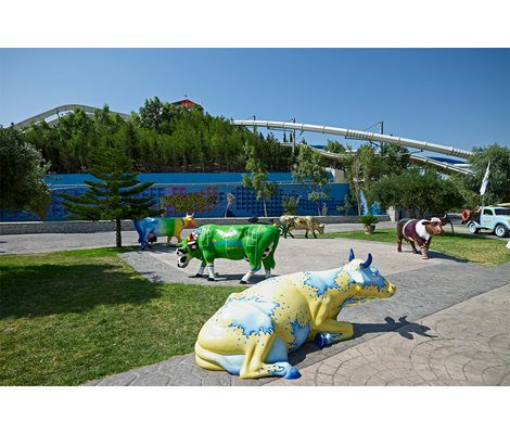 Decorative Cows in Waterpark Faliraki Rhodes