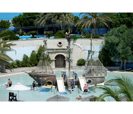 Pirate ship in Kids area in Waterpark Faliraki Rhodes